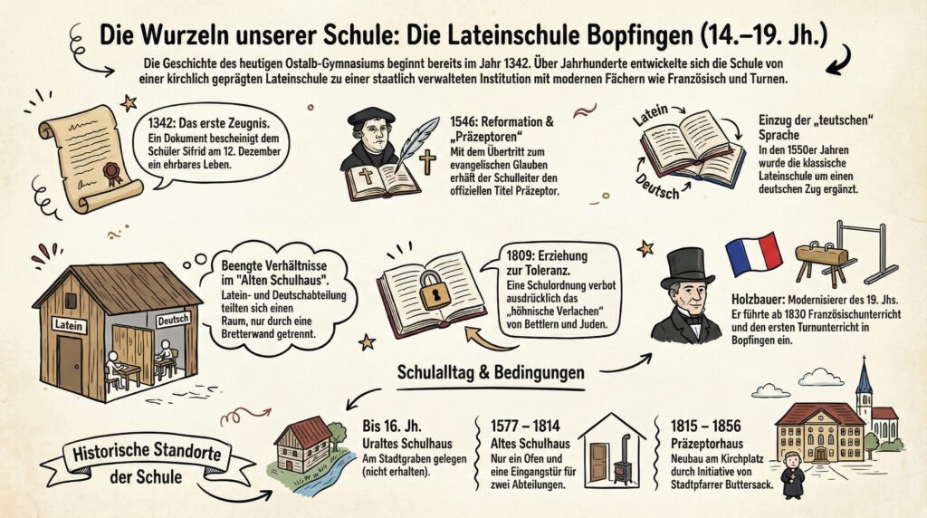 Die Wurzeln unserer Schule:
Lateinschule (14. – 19. Jahrhundert)